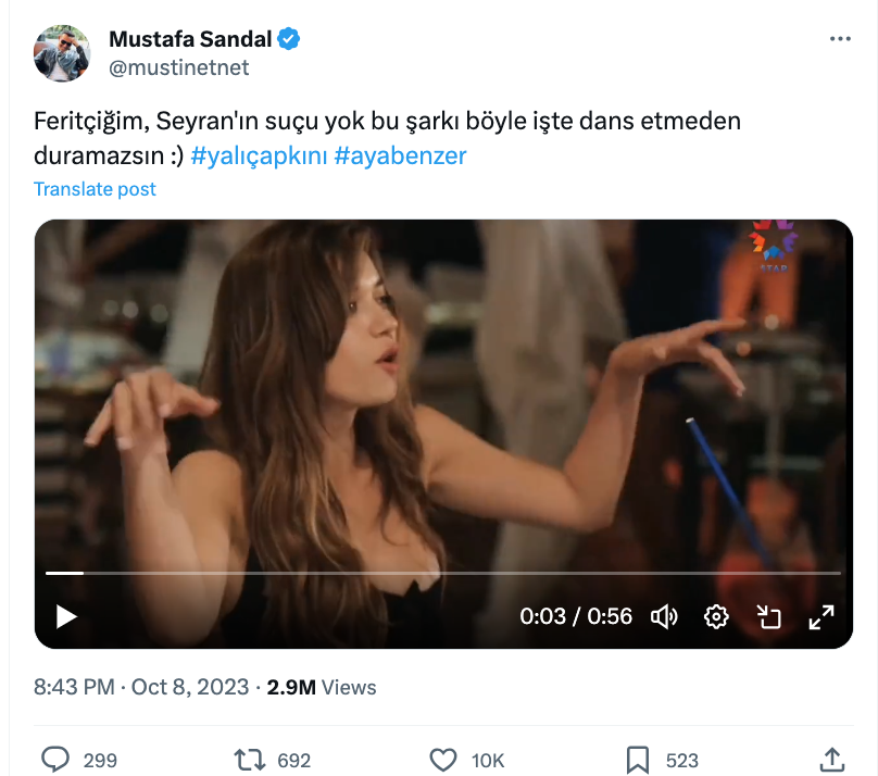 mustafa sandal dan dikkat ceken yali capkini yorumu gundem oldu